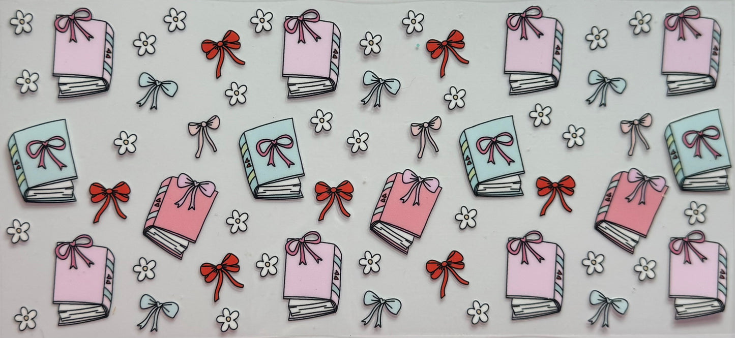 Books, flowers and bows