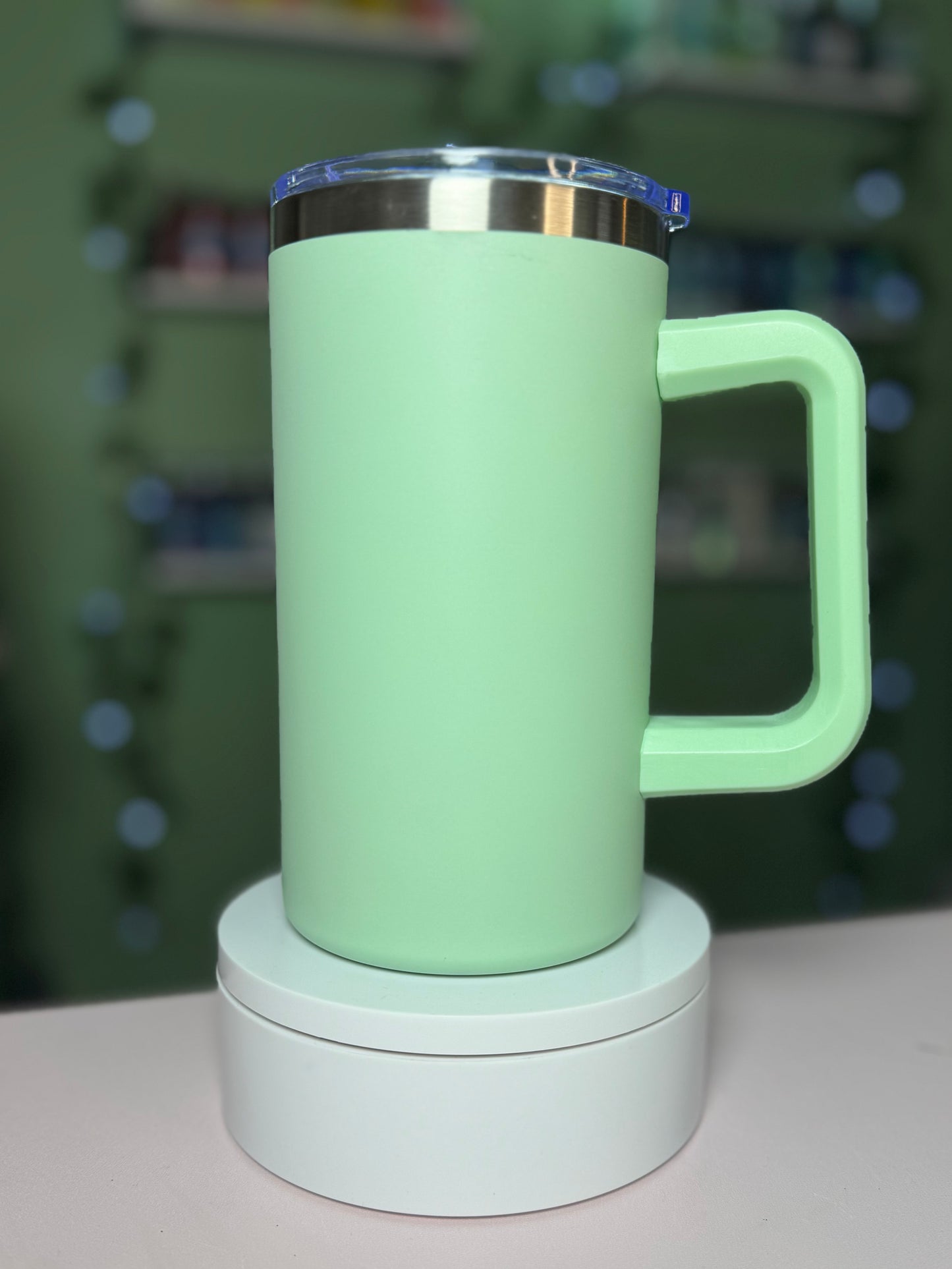 20 oz stainless steel mugs (not snow globe)