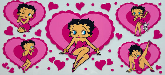 Pink heart Betty boop