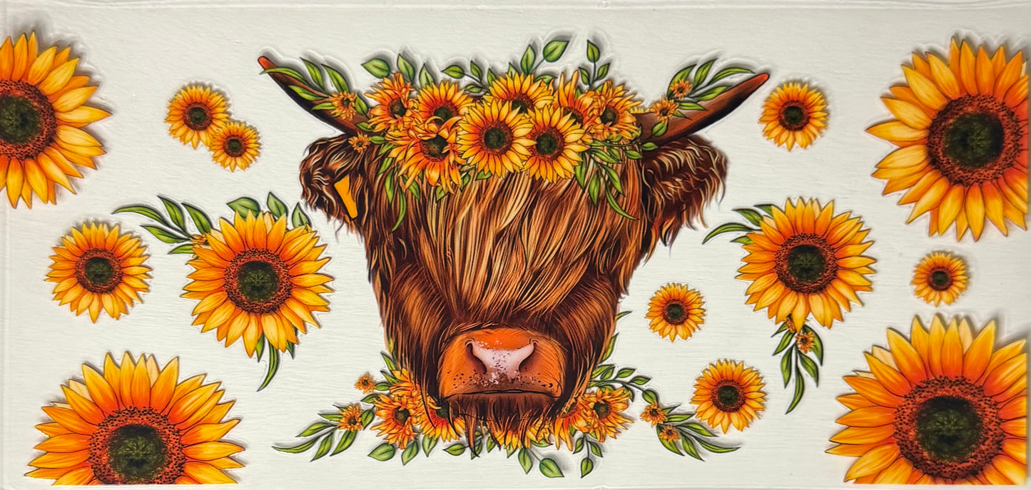 Cow with Sunflowers