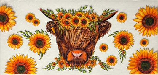 Cow with Sunflowers